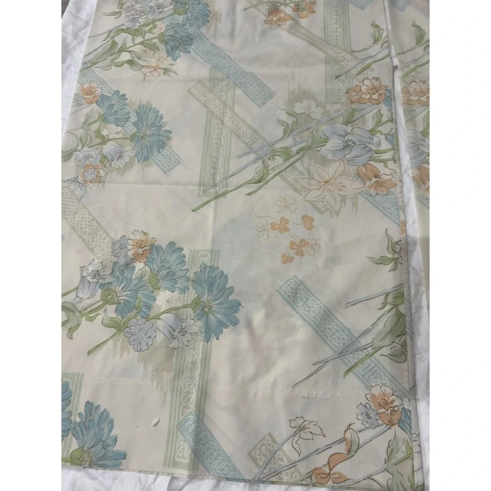 Vintage Pillowcase Patterned Blue‎ Floral Cottage Core Granny Chic MCM SET OF 2